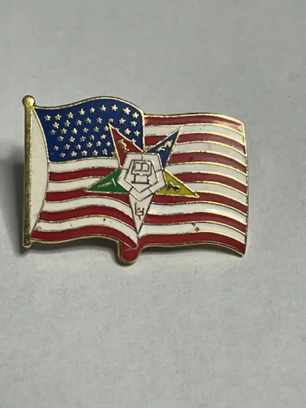 VTG Order of the Eastern Star (OES) Freemason Patriotic Lapel Hat Vest Bag Pin
